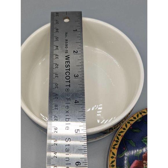 Vtg Mikasa Holiday Music Christmas Trinket Box Porcelain Candy Dish w/Lid Japan - Picture 4 of 8